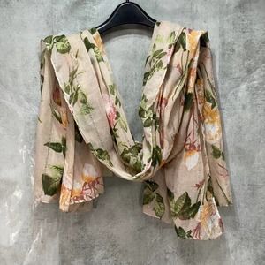 14th & Union Women's Ivory Floral-Print Sequin Embellished Scarf SZ OS